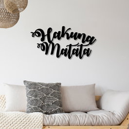 Wallity Hakuna Matata Escultura de Pared de Metal Negra